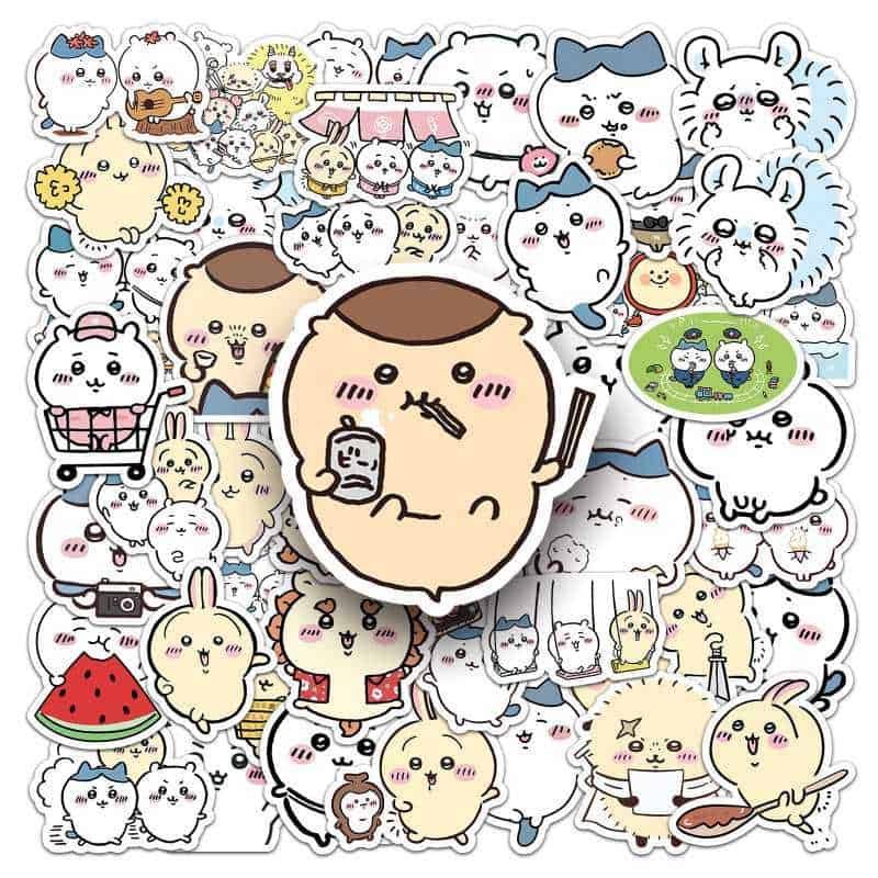 50pcs Chiikawa Cute Sticker Pack – 50pcs Kawaii Expression & Decoration Stickers