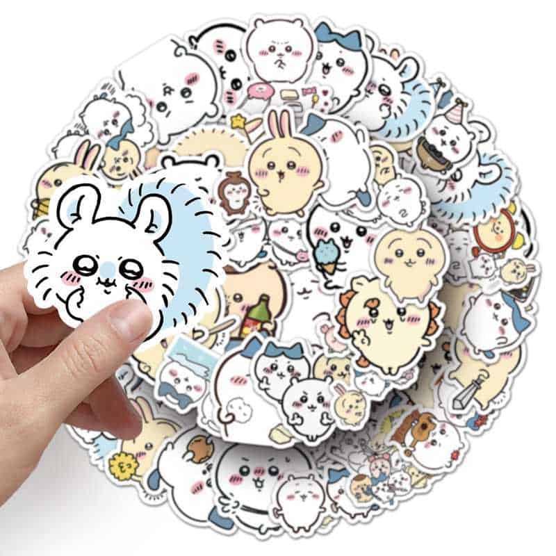 50pcs Chiikawa Cute Sticker Pack – 50pcs Kawaii Expression & Decoration Stickers