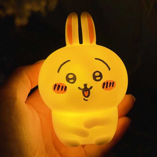 Cute Bunny Jiikawa Night Light Figurine – Soft Vinyl Desktop Toy Decor