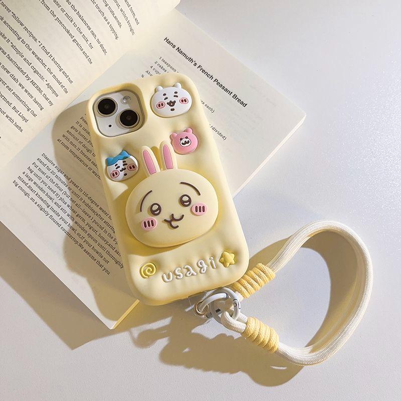 3D Chiikawa Usagi Hachiware Iphone  Case with Chain for iPhone 15,15Pro,14, 13, 12, 11