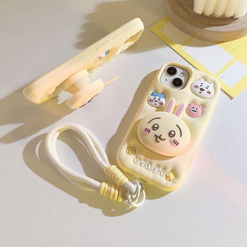 3D Chiikawa Usagi Hachiware Iphone  Case with Chain for iPhone 15,15Pro,14, 13, 12, 11