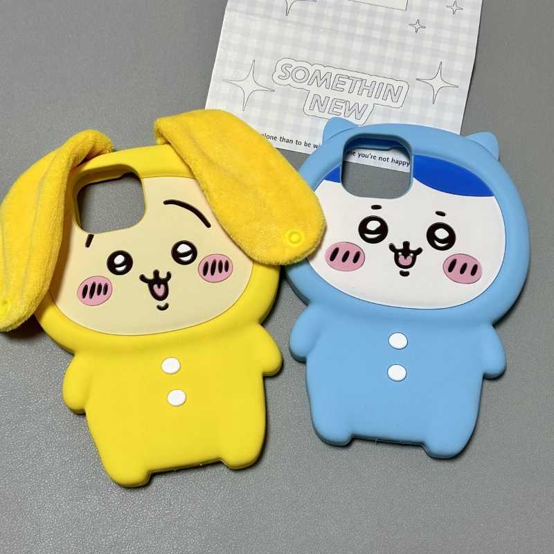 Funda de silicona 3D con diseño de conejo Usagi Hachiware para iPhone 15, 14, 13, 12 y 11
