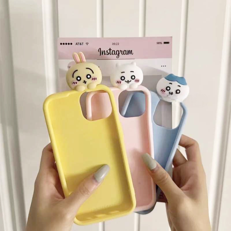 3D Silicone Soft Cute Chiikawa Usagi Hachiware Iphone  Case for iPhone 15,15Pro,14, 13, 12, 11