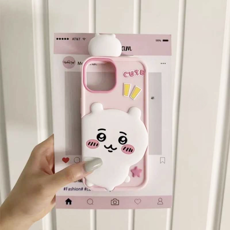 3D Silicone Soft Cute Chiikawa Usagi Hachiware Iphone  Case for iPhone 15,15Pro,14, 13, 12, 11