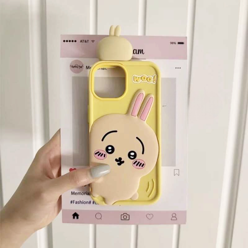 3D Silicone Soft Cute Chiikawa Usagi Hachiware Iphone  Case for iPhone 15,15Pro,14, 13, 12, 11
