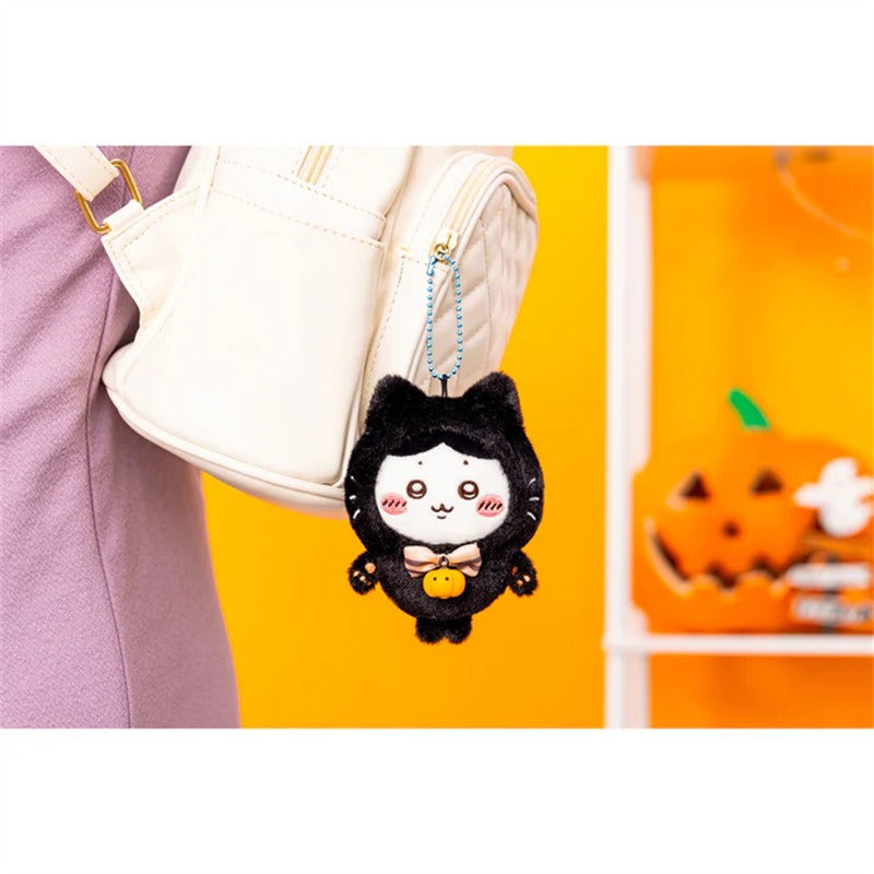 Chiikawa Halloween Black Cat Usagi Keychain – Cute Bag Charm Pendant