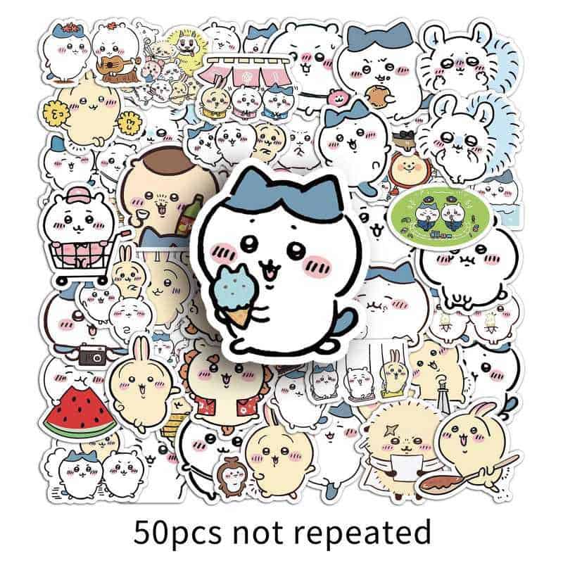50pcs Chiikawa Cute Sticker Pack – 50pcs Kawaii Expression & Decoration Stickers