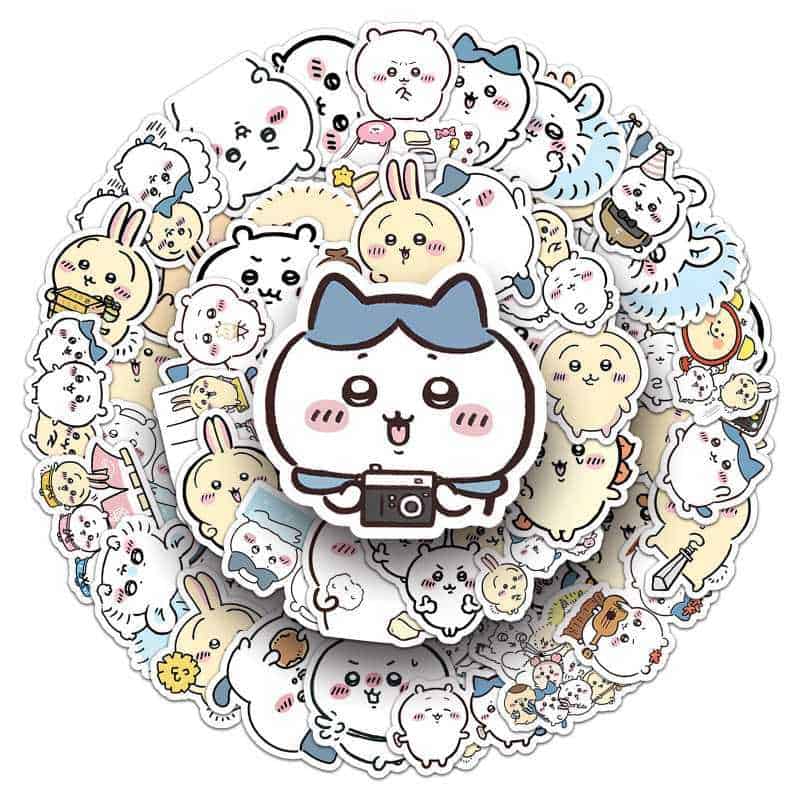 50pcs Chiikawa Cute Sticker Pack – 50pcs Kawaii Expression & Decoration Stickers