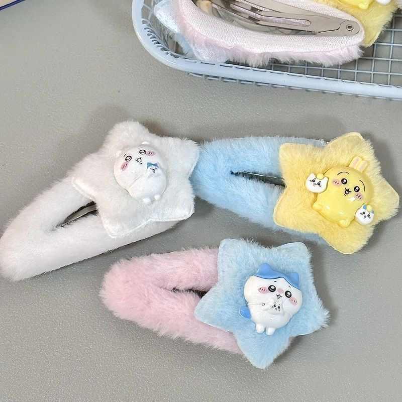 Chiikawa Hachiware Usagi Plush Hair Clip - Cute & Sweet BB Clip for Fringes and Baby Hairs