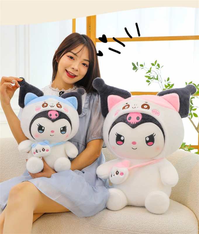 Chiikawa Little Eight Transforms Into Kuromi Plush Toy - Girl Sleep Doll Big Demon Pillow