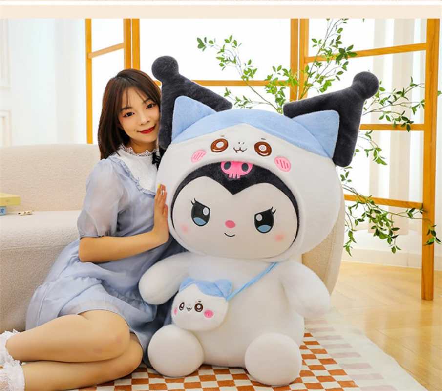 Chiikawa Little Eight Transforms Into Kuromi Plush Toy - Girl Sleep Doll Big Demon Pillow