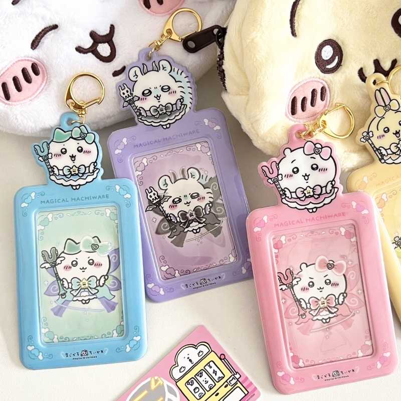 Chiikawa Magic Girl Card Holder - 3-inch Card Storage Case for Usachi & Hachi with Display Pendant