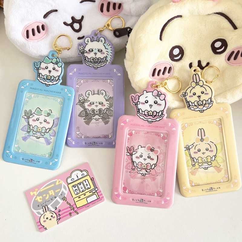 Chiikawa Magic Girl Card Holder - 3-inch Card Storage Case for Usachi & Hachi with Display Pendant