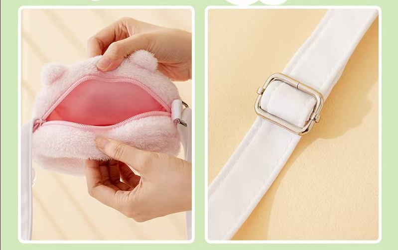 【OfficialC Long Plush Edition In-Stock】Chiikawa x Miniso Long Plush Furry Bag-Usagi yellow star bag,hachiware blue fish bag,chiikawa pink bear bag