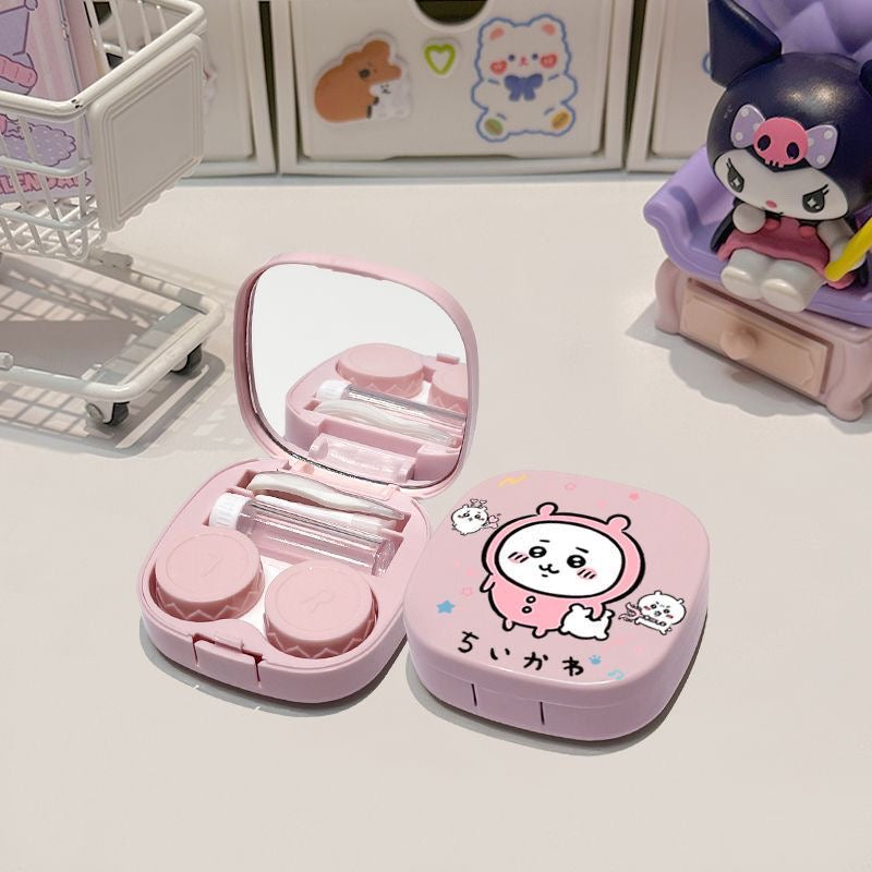 Creamy Chiikawa Usagi Hachiware Contact Lens Case – Portable & Cute Daily Lens Companion