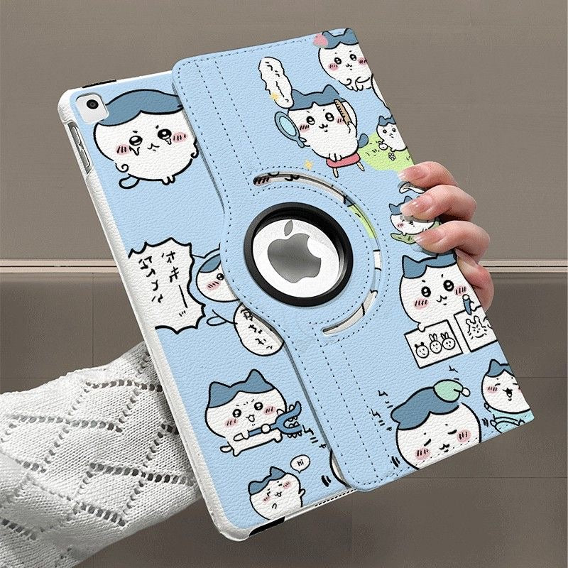 Chiikawa iPad 9 Rotating Leather Case – Air 6, Pro 2024, Mini 6/5, 10th Gen 9.7-inch Shockproof Cove