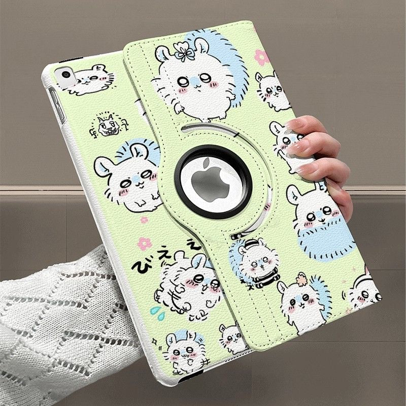 Chiikawa iPad 9 Rotating Leather Case – Air 6, Pro 2024, Mini 6/5, 10th Gen 9.7-inch Shockproof Cove