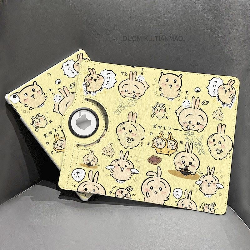 Chiikawa iPad 9 Rotating Leather Case – Air 6, Pro 2024, Mini 6/5, 10th Gen 9.7-inch Shockproof Cove