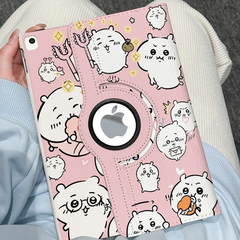 Chiikawa iPad 9 Rotating Leather Case – Air 6, Pro 2024, Mini 6/5, 10th Gen 9.7-inch Shockproof Cove