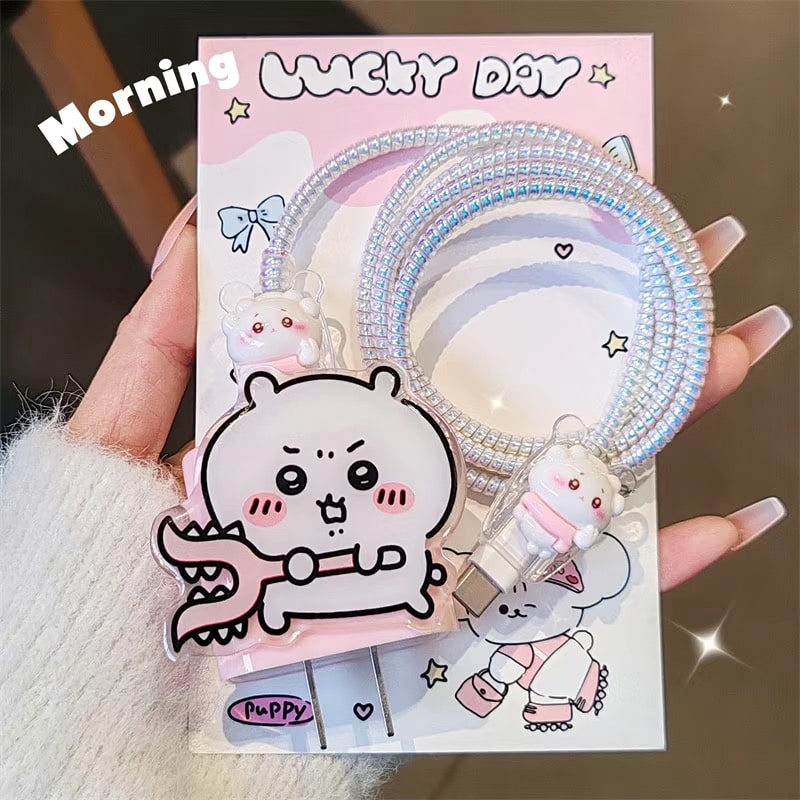 Chiikawa iPhone 15 Pro Max Charger Protector - Compatible with iPhone 14/13, iPad Fast Charger