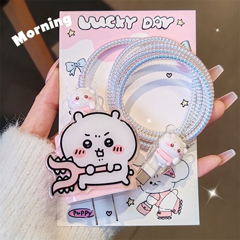 Chiikawa iPhone 15 Pro Max Charger Protector - Compatible with iPhone 14/13, iPad Fast Charger