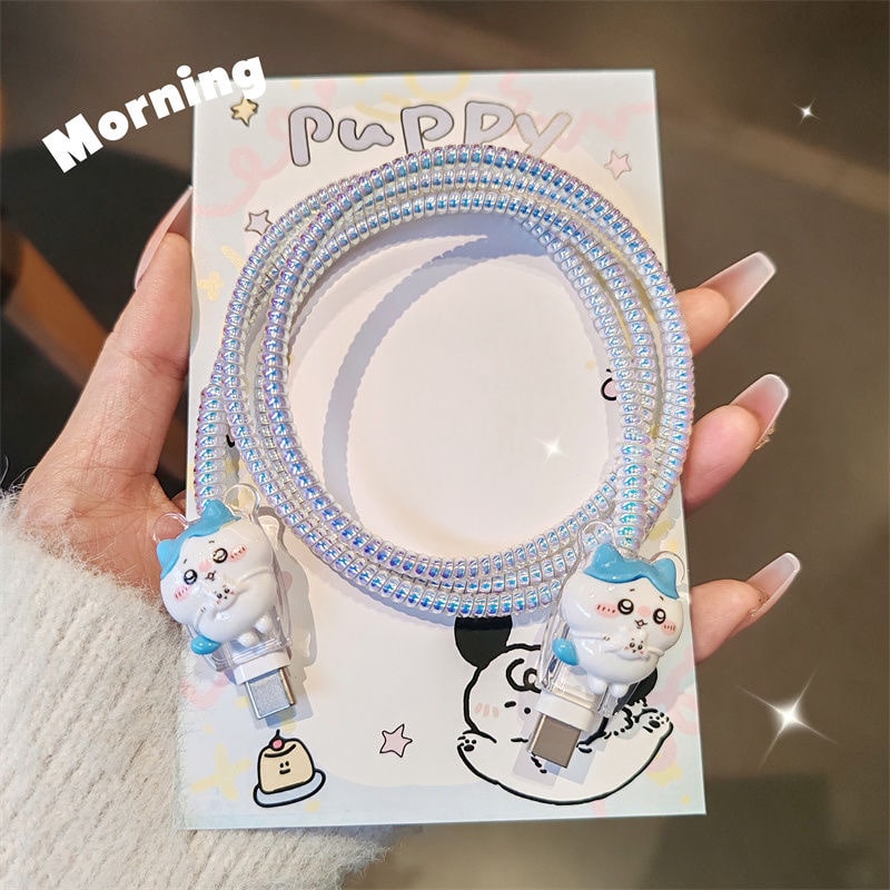 Chiikawa iPhone 15 Pro Max Charger Protector - Compatible with iPhone 14/13, iPad Fast Charger