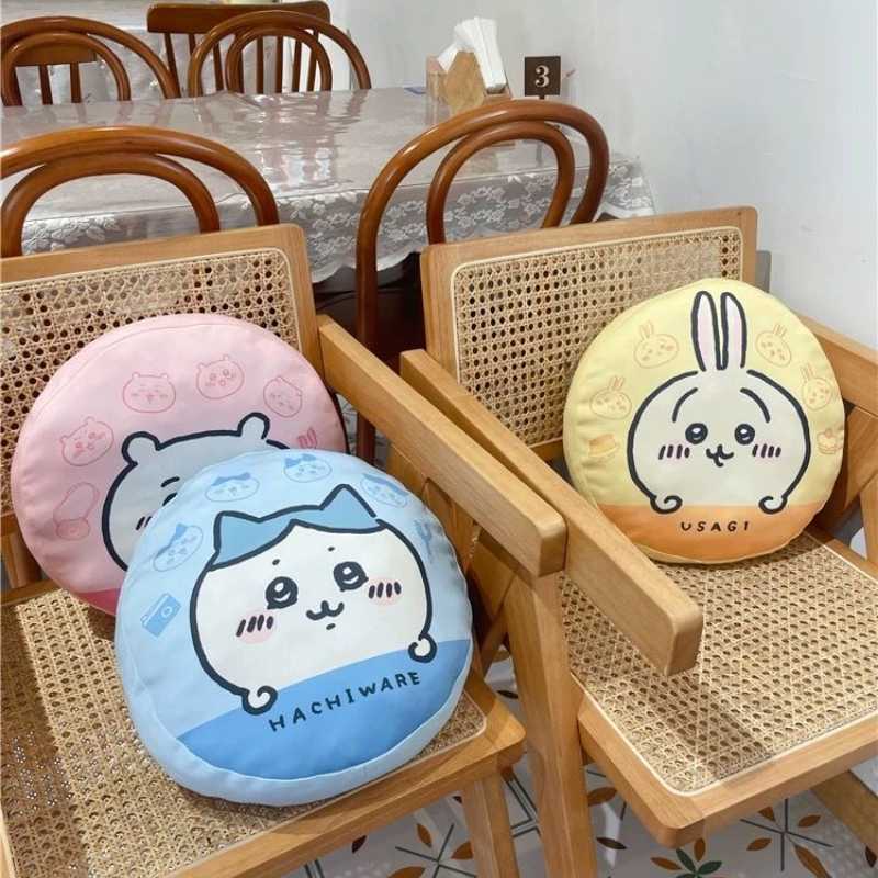 Cute Chiikawa Hachiware & Usagi Round Pillow – Double-Sided Plush Cushion