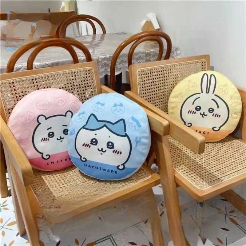 Cute Chiikawa Hachiware & Usagi Round Pillow – Double-Sided Plush Cushion