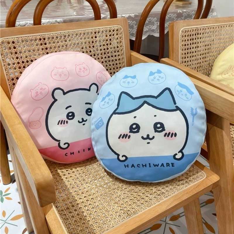 Cute Chiikawa Hachiware & Usagi Round Pillow – Double-Sided Plush Cushion