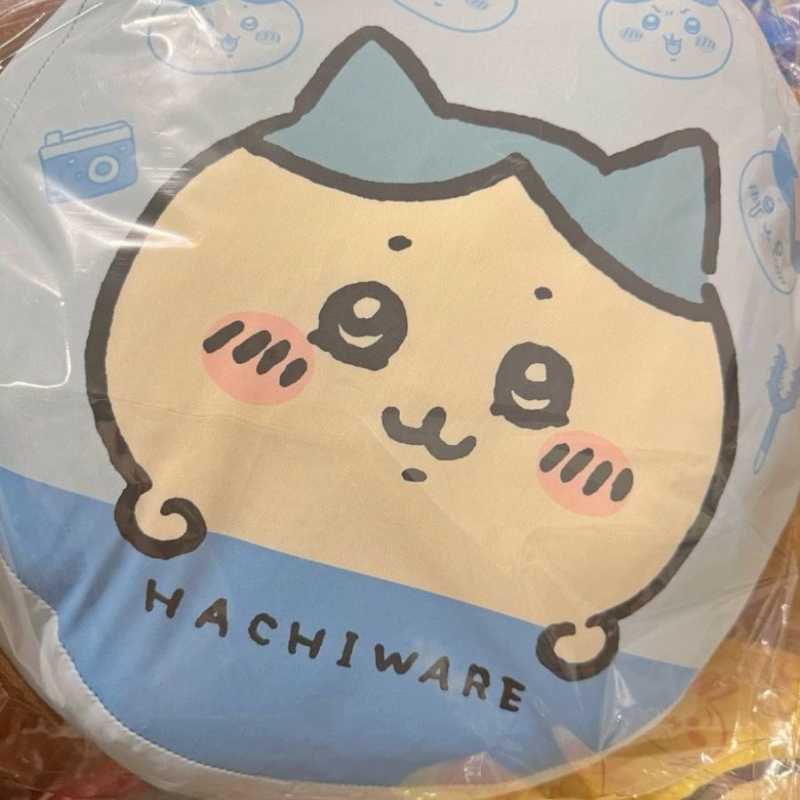 Cute Chiikawa Hachiware & Usagi Round Pillow – Double-Sided Plush Cushion