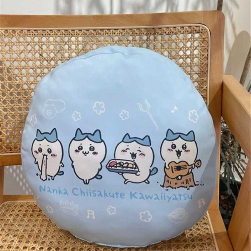 Cute Chiikawa Hachiware & Usagi Round Pillow – Double-Sided Plush Cushion