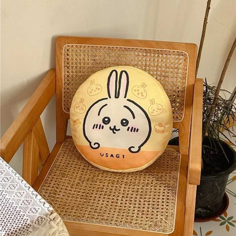 Cute Chiikawa Hachiware & Usagi Round Pillow – Double-Sided Plush Cushion