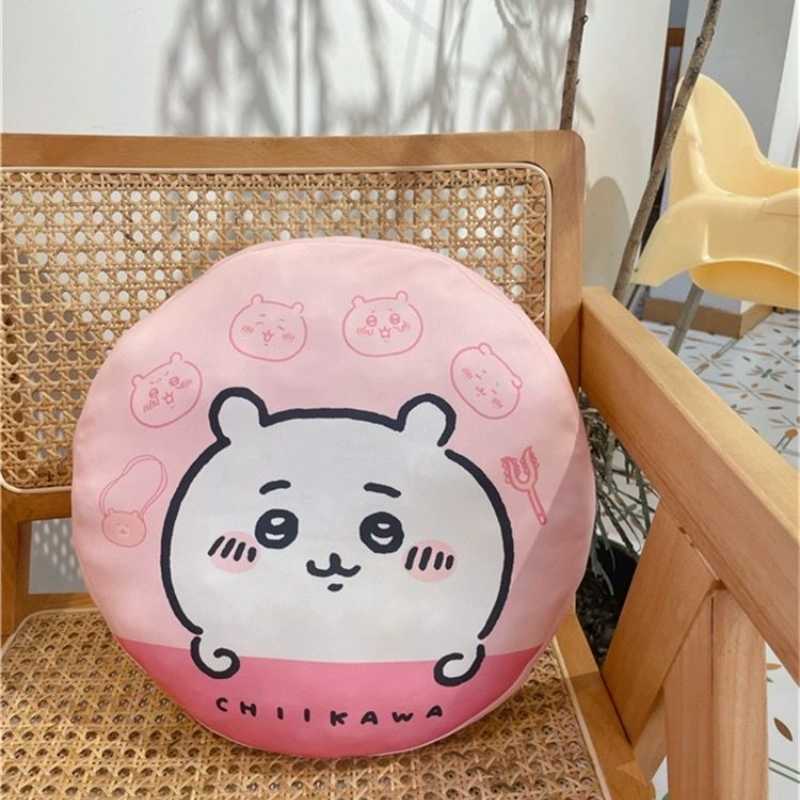 Cute Chiikawa Hachiware & Usagi Round Pillow – Double-Sided Plush Cushion