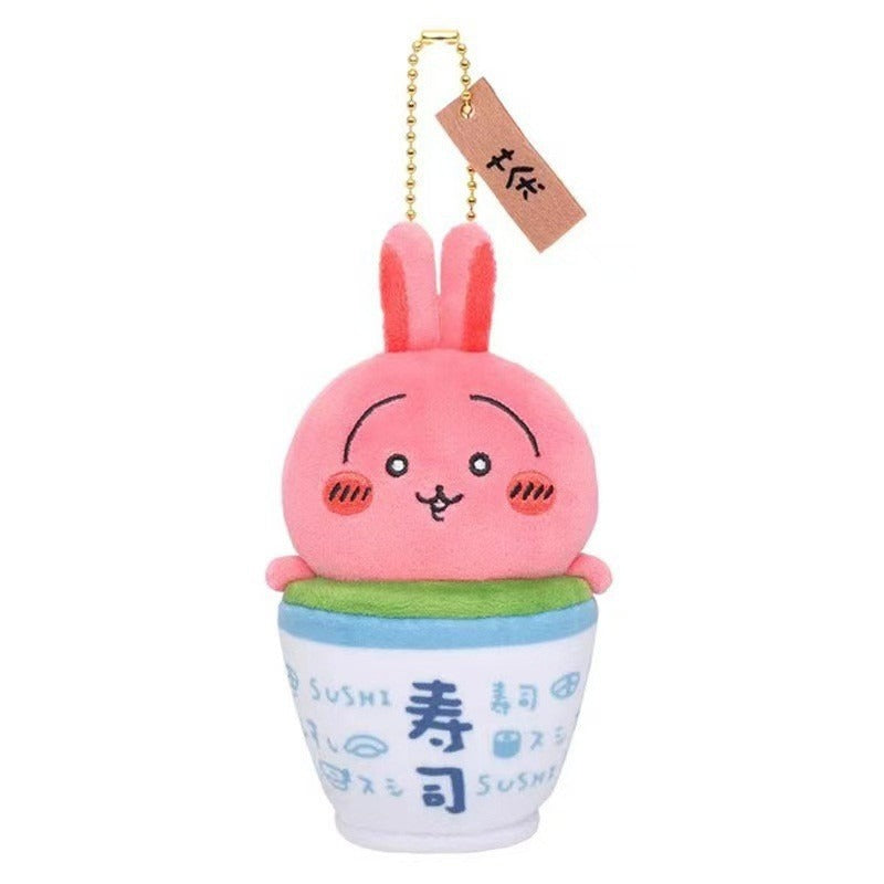Cute Chiikawa Usagi Hachiware Bear Sushi Plush Keychain Gift - Adorable Collectible Toy