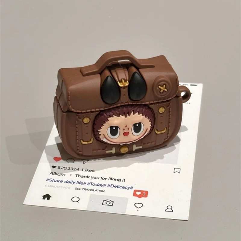 Cute Creative Briefcase Design Labubu Airpods Case for Airpods 1/2/3 Pro