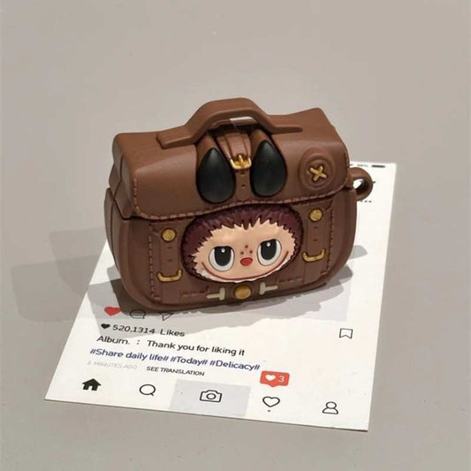Cute Creative Briefcase Design Labubu Airpods Case for Airpods 1/2/3 Pro