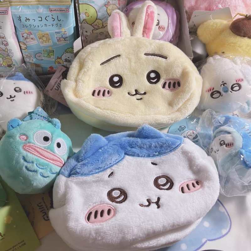 かわいい両面ハチワレ&うさぎの小銭入れ|かわいい動物ポーチ