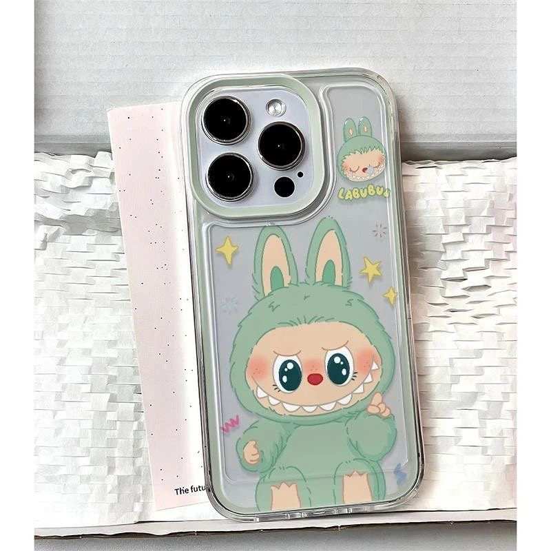 Cute Green Labubu Iphone Case for iPhone 15,15Pro,14, 13, 12, 11