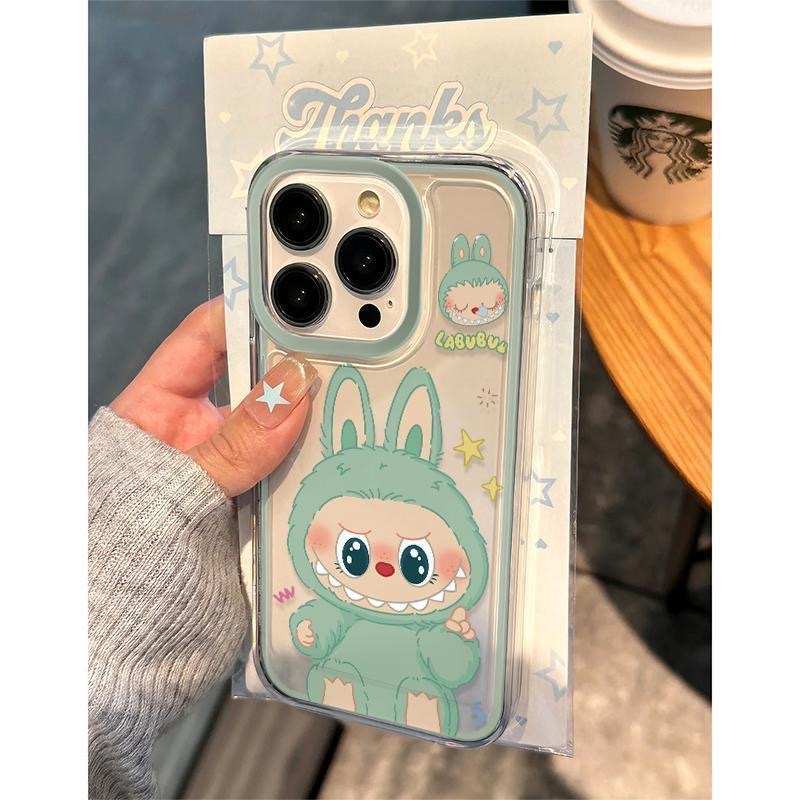 Cute Green Labubu Iphone Case for iPhone 15,15Pro,14, 13, 12, 11