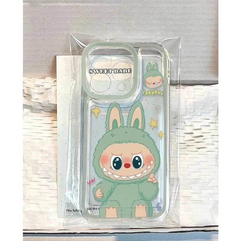 Cute Green Labubu Iphone Case for iPhone 15,15Pro,14, 13, 12, 11