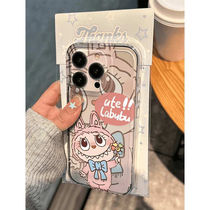 Cute Pink Labubu Iphone Case for iPhone 15,15Pro,14, 13, 12, 11