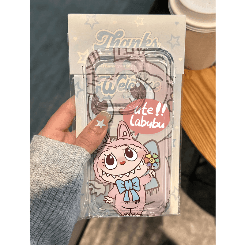 Cute Pink Labubu Iphone Case for iPhone 15,15Pro,14, 13, 12, 11
