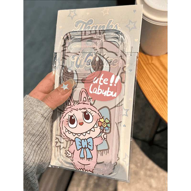 Cute Pink Labubu Iphone Case for iPhone 15,15Pro,14, 13, 12, 11