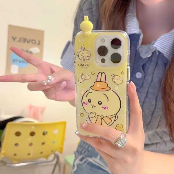 Chiikawa Usagi Hachiware 3D Figurine Soft Case for iPhone 14/13 Pro Max, iPhone 7 Plus - Apple 171615