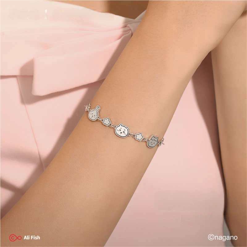 Official Chiikawa Bracelet – Usagi & Hachiware Cute Cartoon Charm Bracelet for Women, Kawaii Gift Jewelry