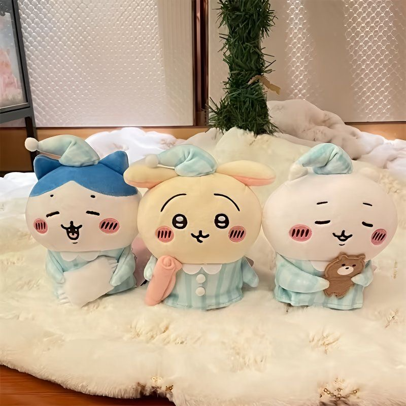 ちいかわうさぎ&ハチワレ かわいいパジャマシリーズ ぬいぐるみキーチェーン