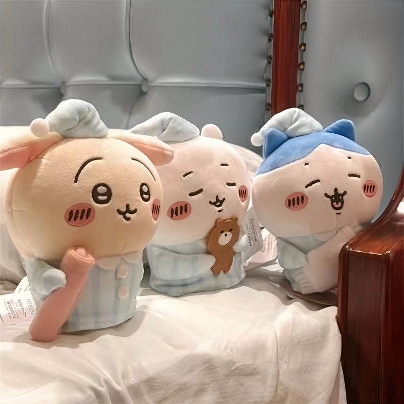 ちいかわうさぎ&ハチワレ かわいいパジャマシリーズ ぬいぐるみキーチェーン