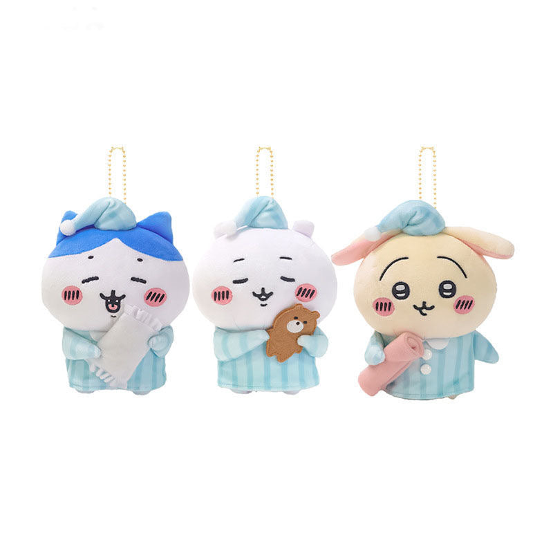 ちいかわうさぎ&ハチワレ かわいいパジャマシリーズ ぬいぐるみキーチェーン