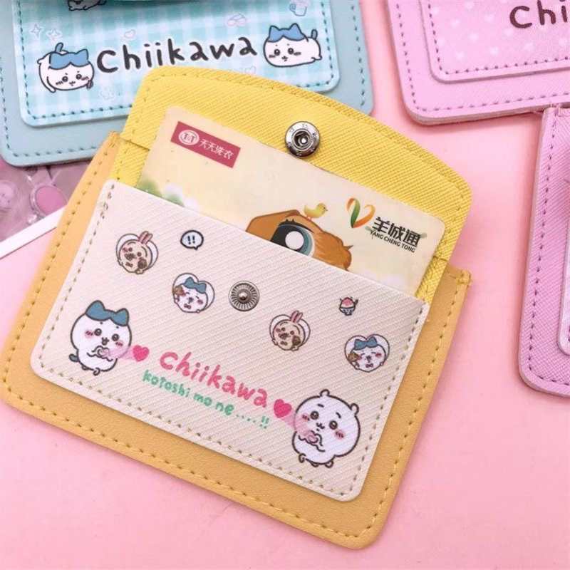 Chiikawa Usagi & Hachiware PU Card Holder – Cute Cartoon Zipper Wallet & Coin Purse for Students