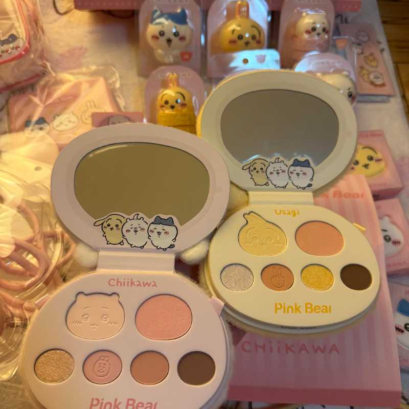 Chiikawa x Pinkbear Collaboration Make-up Set Box -Lip Gloss/Lip Mud/Eyeshadow Palette/Blush